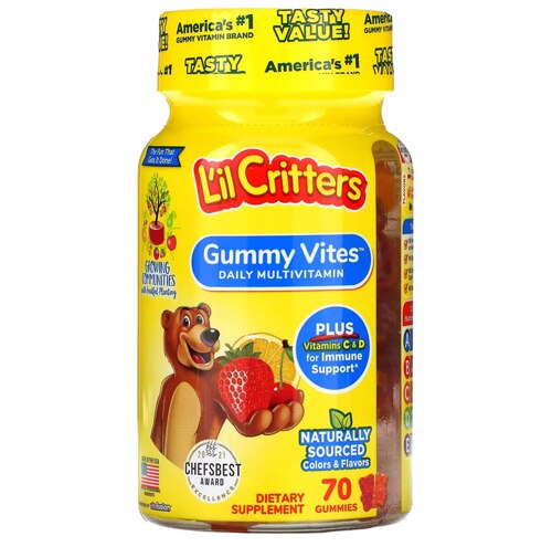 L'il Critters Gummy Vites Daily Multi-Vitamin Assorted Flavors -- 70 Gummy Bears