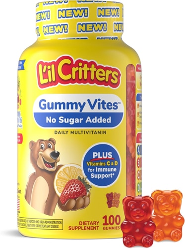 L'il Critters Gummy Vites No Sugar Added Daily Multivitamin Orange Strawberry