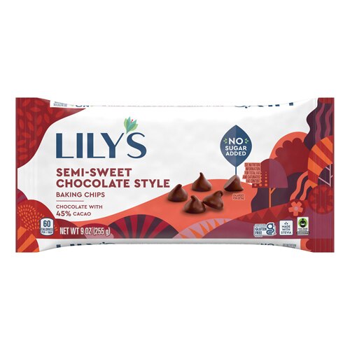 Lily's Semi-Sweet Style Baking Chips 45% Cacao -- 9 oz