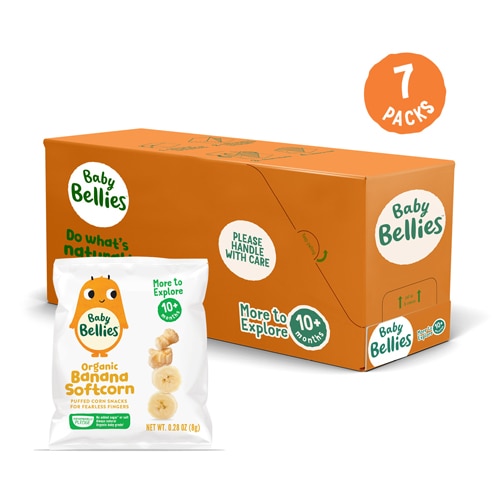 Little Bellies Toddler Snacks Organic Softcorn Puffs Banana