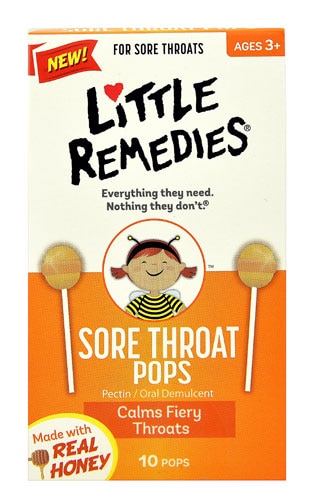 Little Remedies Sore Throat Pops Honey -- 10 Pops