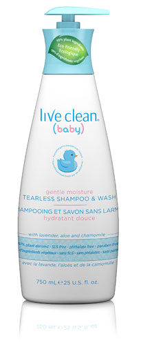 live clean baby gentle moisture tearless shampoo & wash