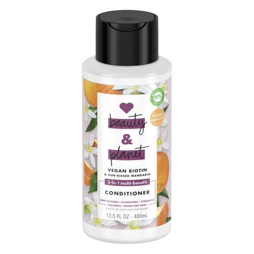 Love Beauty and Planet Silicone-Free Sun-Kissed Mandarin 5-in-1 Vegan Conditioner with Biotin -- 13.5 fl oz