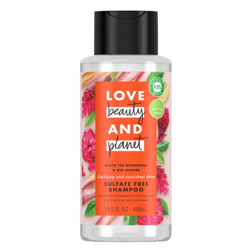 Love Beauty and Planet Sulfate-Free Black Tea Kombucha & Red Ginger Clarifying Shampoo -- 13.5 fl oz