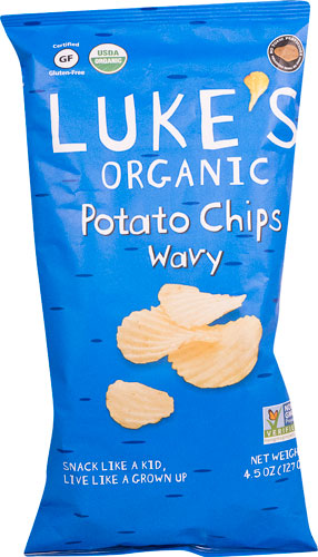 Luke's Organic Potato Chips Wavy Gluten Free -- 4.5 oz