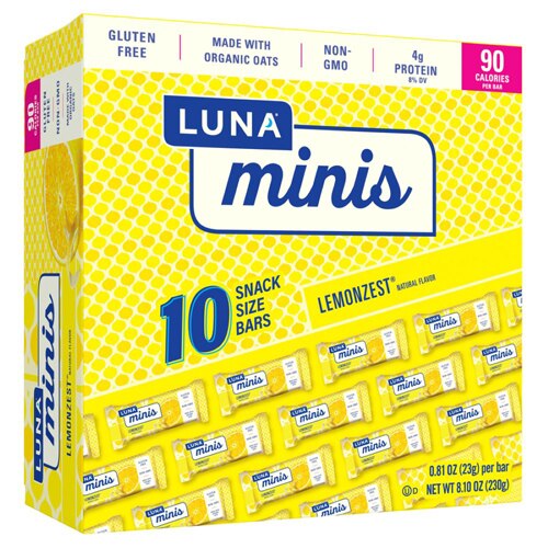 Luna Gluten Free Minis Bars Lemon Zest -- 10 Bars