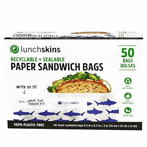 Lunchskins Recyclable & Sealable Paper Sandwich Bags - Shark