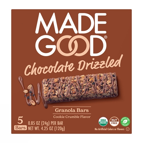 MadeGood Organic Chocolate Drizzled Granola Bars Cookie Crumble