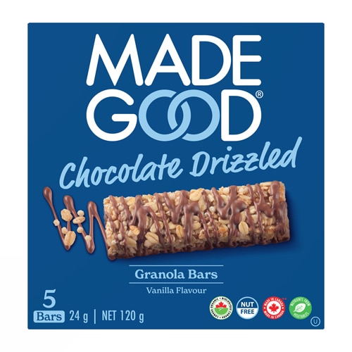 MadeGood Organic Chocolate Drizzled Granola Bars Vanilla Chocolate