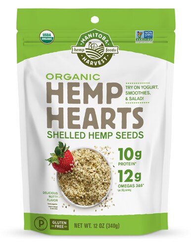 Manitoba Harvest Organic Hemp Hearts Raw Shelled Hemp Seeds -- 12 oz