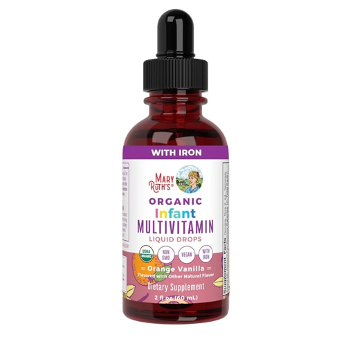 MaryRuth's Organic Infant Multivitamin + Iron Drops Vanilla Orange