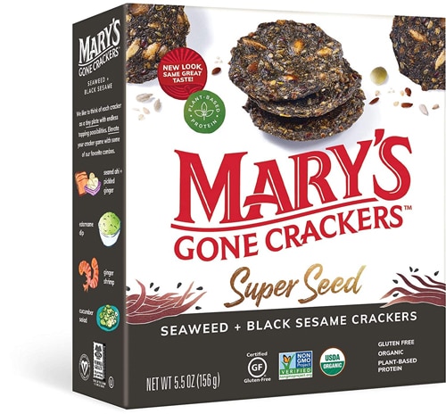 853665005107 Mary's Gone Crackers  Super Seed Crackers   Seaweed & Black Sesame