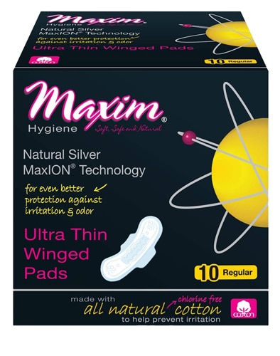 Maxim MaxION Natural Silver Winged Pads - Regular
