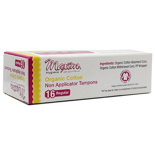 Maxim Organic Cotton Tampons Non Applicator - Regular