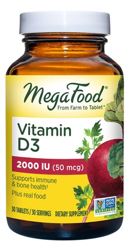 MegaFood Vitamin D3 -- 2000 IU - 30 Tablets