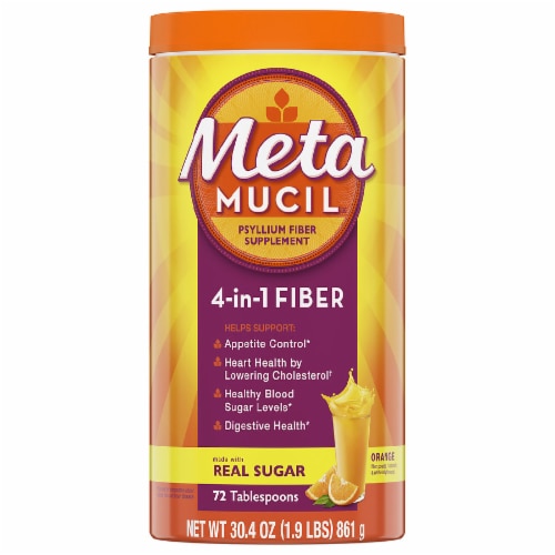 Metamucil 4-in-1 Fiber Psyllium Fiber Supplement Orange -- 30.4 oz