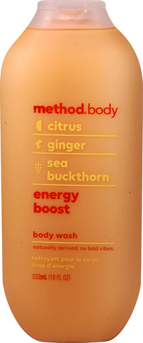 Method Body Wash Energy Boost Citrus Ginger Sea Buckthorn -- 18 fl oz