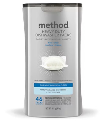 Method Dishwasher Packs Heavy Duty Free & Clear