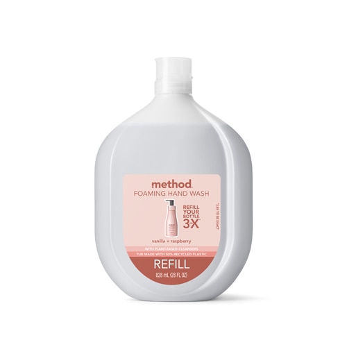 Method Premium Foaming Hand Wash Soap Refill - Vanilla + Raspberry -- 28 fl oz