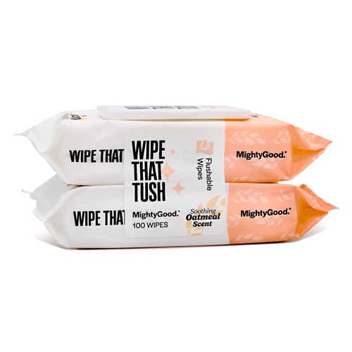 MightyGood Wipe That Tush Flushable Wipes Soothing Oatmeal