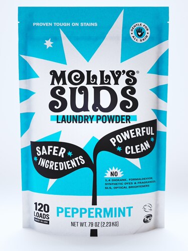 Molly's Suds Laundry Powder Ultra Concentrated Peppermint -- 80.25 oz -120 Loads