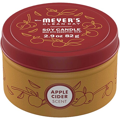 Mrs. Meyer's Clean Day Scented Soy Tin Candle Fall Scent Apple Cider -- 2.9 oz