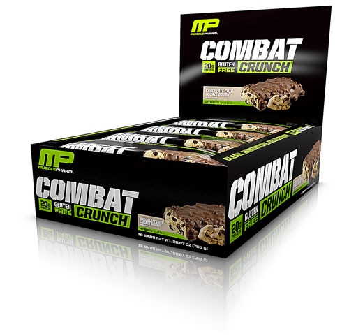 Muscle Pharm Combat Crunch Bars Chocolate Chip Cookie Dough -- 12 Bars