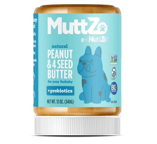 MuttZo NuttZo Natural Peanut & 4 Seed Butter Dog Treat + Probiotics