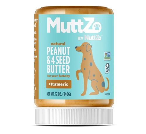 MuttZo NuttZo Natural Peanut & 4 Seed Butter Dog Treat + Turmeric