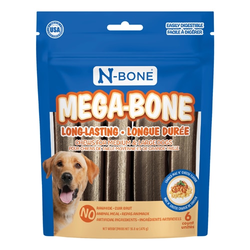 N-Bone MegaBone Dog Chew Natural Long-Lasting Mac N' Cheese