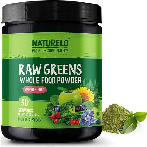 NATURELO Raw Greens Whole Food Powder Unsweetened
