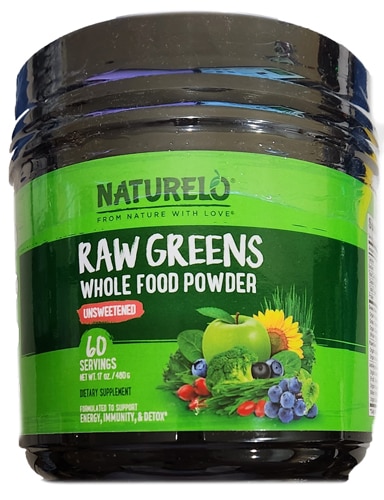 NATURELO Raw Greens Whole Food Powder Unsweetened