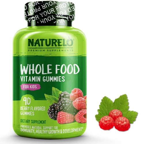 NATURELO Whole Food Vitamin Gummies for Kids Berry -- 90 Gummies