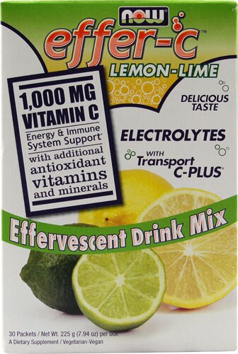 NOW Effer-C™ Effervescent Drink Mix Lemon-Lime