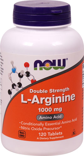 NOW L-Arginine Double Strength -- 1000 mg - 120 Tablets
