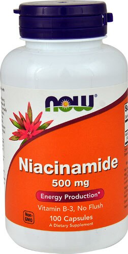 NOW Niacinamide -- 500 mg - 100 Capsules
