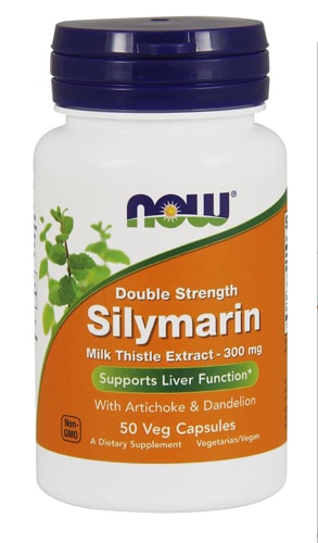 NOW Silymarin Milk Thistle Extract Double Strength -- 300 mg - 50 Veg Capsules