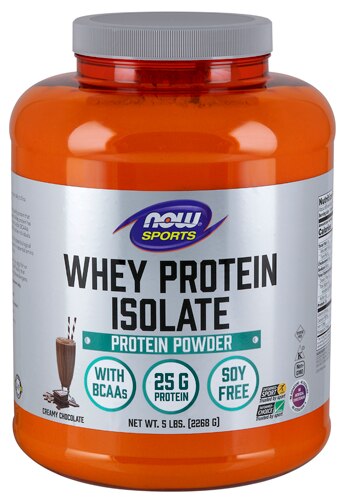 NOW Sports Whey Protein Isolate Creamy Chocolate -- 5 lbs