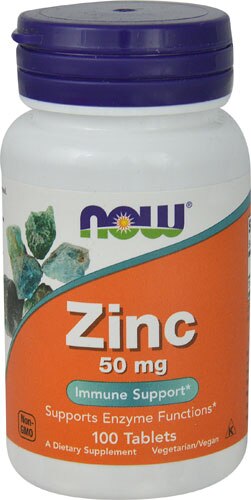 NOW Zinc -- 50 mg - 100 Tablets