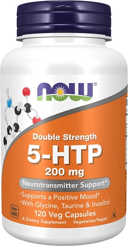 NOW 5-HTP Double Strength -- 200 mg - 120 Vegetarian Capsules