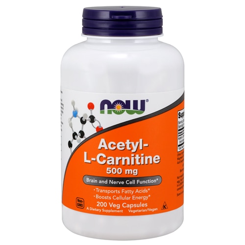 NOW Acetyl-L-Carnitine -- 500 mg - 200 Vcaps®