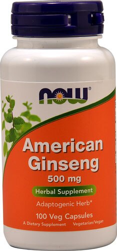 NOW American Ginseng -- 500 mg - 100 Capsules