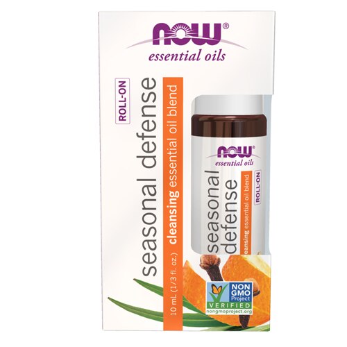NOW Essential Oils Seasonal Defense Essential Oil Blend Roll-On -- 0.34 fl oz