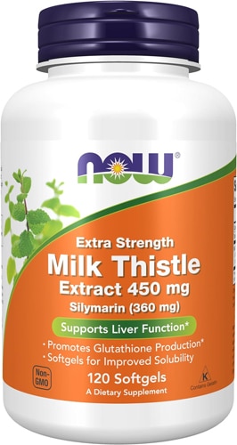NOW Extra Strength Silymarin Milk Thistle Extract -- 450 mg - 120 Softgels