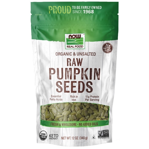 NOW Foods Organic & Unsalted Raw Pumpkin Seeds