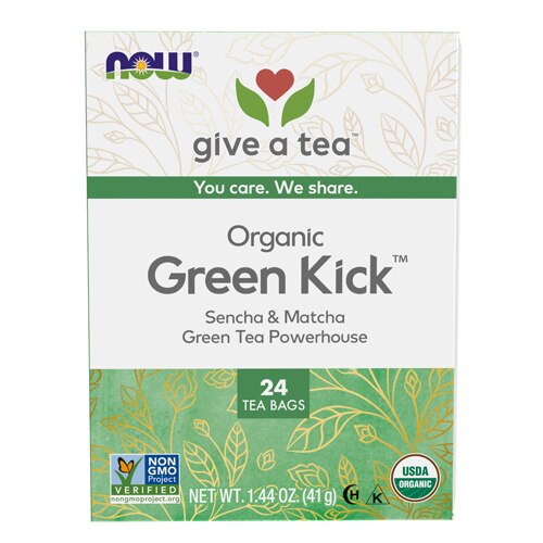 NOW Foods Real Tea Organic Green Kick -- 24 Tea Bags