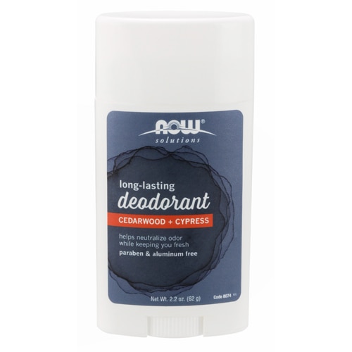 NOW Solutions Long-Lasting Deodorant Stick- Cedarwood + Cypress -- 2.2 oz