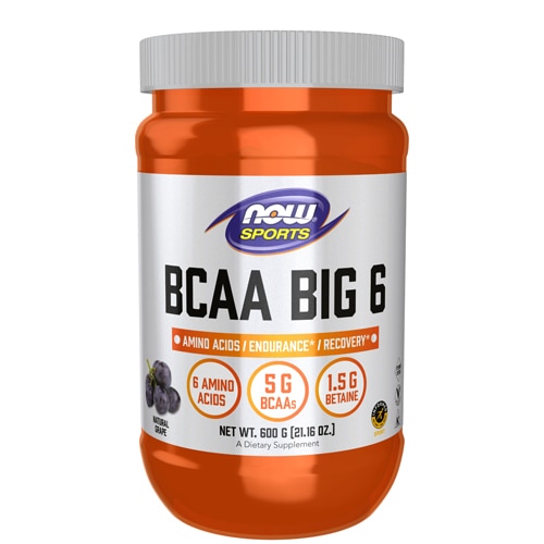 NOW Sports BCAA Big 6 Natural Grape