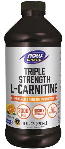 NOW Sports Triple Strength L-Carnitine Liquid Citrus -- 3000 mg - 16 fl oz