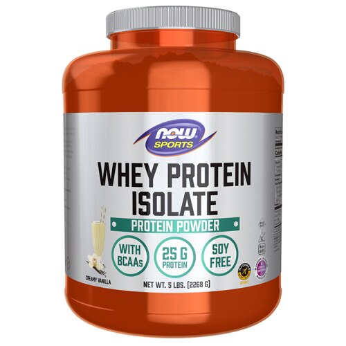 NOW Sports Whey Protein Isolate Creamy Vanilla -- 5 lbs